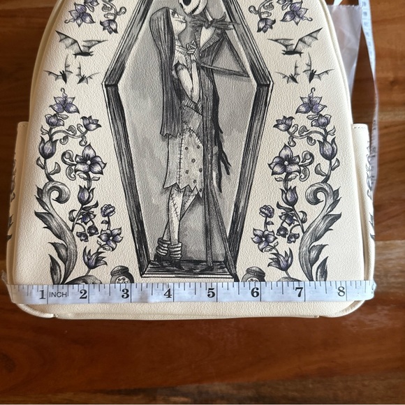 Loungefly Disney Cream and Black Nightmare Before Christmas Backpack and Wallet - Picture 8 of 16